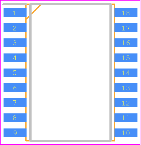 SG2526DW - Microchip PCB footprint - Small Outline Packages - Small Outline Packages - 18-Pin Plastic Wide-body SOIC-D