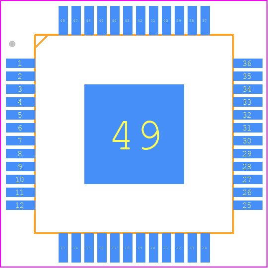 UJA1131AHW/3F4 - NXP PCB footprint - Quad Flat Packages - Quad Flat Packages - HTQFP48 (SOT1181-2)