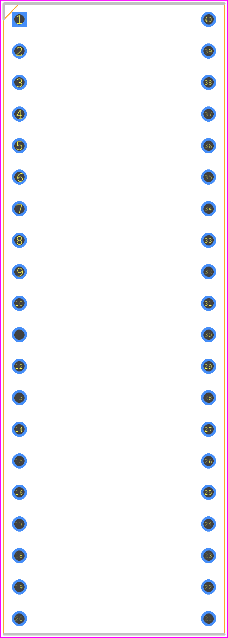 LTC-5337G - Lite-On PCB footprint - Dual-In-Line Sockets - Dual-In-Line Sockets - 40-DIP