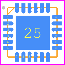 RTQ2105GQWT-QA - RICHTEK PCB footprint - Quad Flat No-Lead - Quad Flat No-Lead - WET W-Type 24SL QFN 4x4 Package