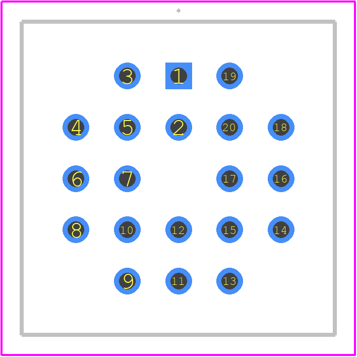 7010501734 - 3M PCB footprint - Other - Other - 20-Pin PLCC