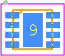 NCV8177AMTW180TCG - onsemi PCB footprint - Small Outline No-lead - Small Outline No-lead - WDFNW8 2x2