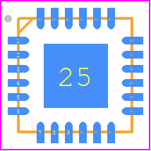 AEM10920-QFN - E-PEAS PCB footprint - Quad Flat No-Lead - Quad Flat No-Lead - QFN 24-pin 4x4mm drawing