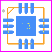 PE42750MLAA - Peregrine Semiconductor PCB footprint - Quad Flat No-Lead - Quad Flat No-Lead - 12-lead 3 × 3 × 0.75 mm QFN