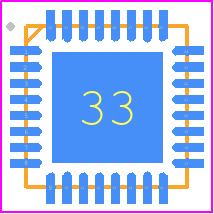 TS7421L - Tagore Technology PCB footprint - Quad Flat No-Lead - Quad Flat No-Lead - 32 Pin 4×4×0.8mm QFN
