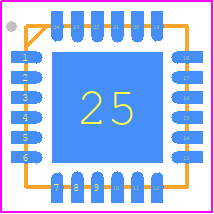 XP1043-QH-0G00 - MACOM PCB footprint - Quad Flat No-Lead - Quad Flat No-Lead - Lead-Free 4mm 24-lead PQFN†