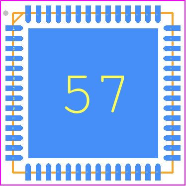 ZL30265LDF1 - Microchip PCB footprint - Quad Flat No-Lead - Quad Flat No-Lead - 56-Lead Very Thin Plastic Quad Flat, No Lead Package (MEC) - 8x8x1 mm Body [VQFN]