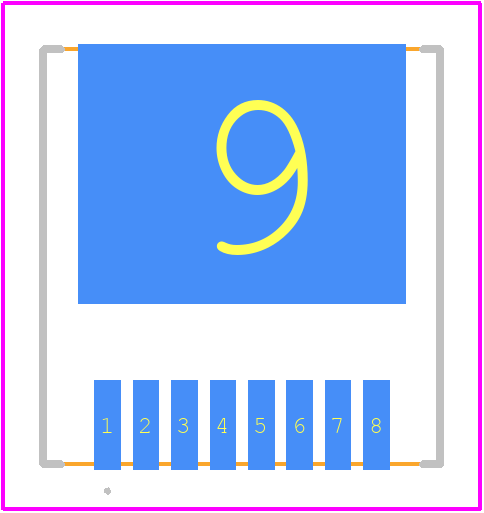 UJ4SC075010L8S - onsemi PCB footprint - Other - Other - H−PDSO−F8 9.90x10.38x2.30, 1.20P CASE 740AA ISSUE O