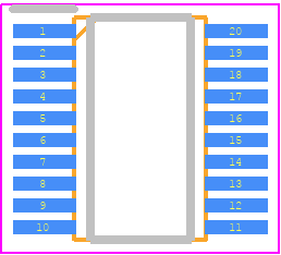 TXS0108EDGSR - Texas Instruments PCB footprint - Small Outline Packages - Small Outline Packages - DGS0020A