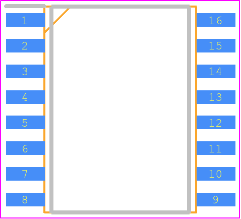 MLX90830LXZ-BAH-001-SP - Melexis PCB footprint - Small Outline Packages - Small Outline Packages - SOIC16 WB