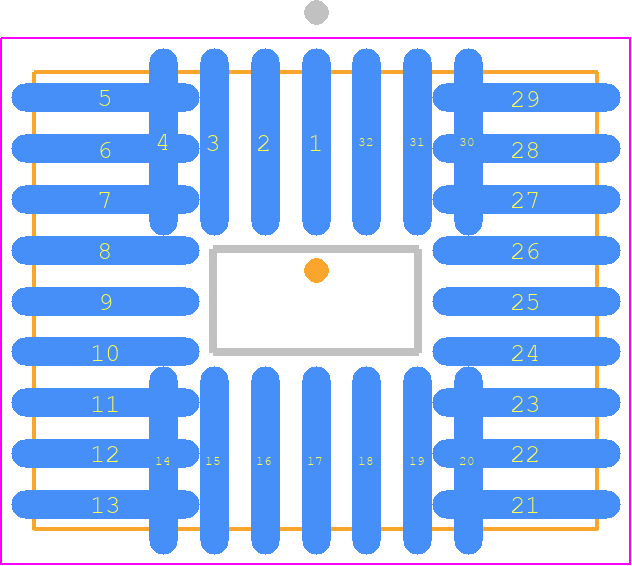 MX29F040CQC-70 - Macronix PCB footprint - Plastic Leaded Chip Carrier - Plastic Leaded Chip Carrier - 32PLCC