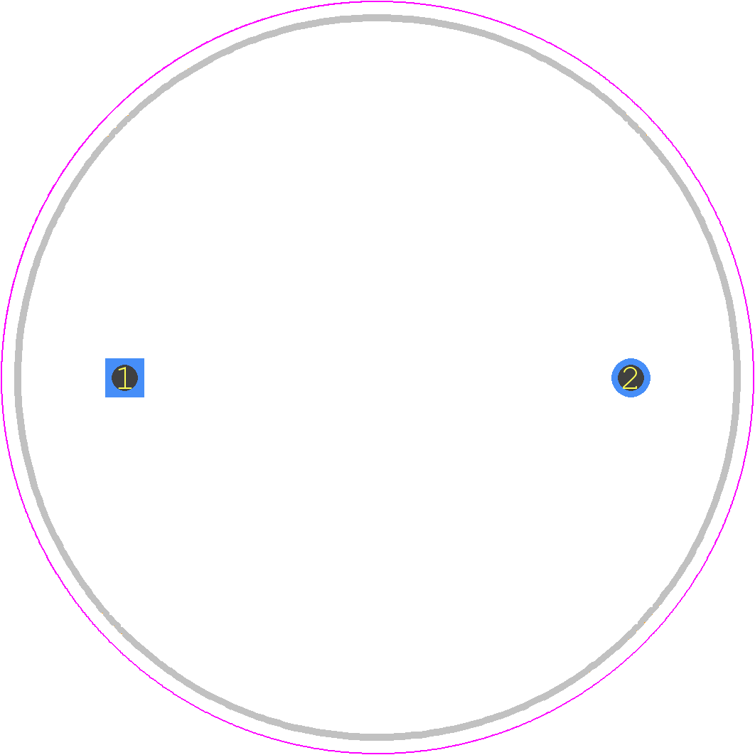 ADCM-S05R5SA605RB - ABRACON PCB footprint - Capacitor, Polarized Radial Diameter - Capacitor, Polarized Radial Diameter - 25.5 x 13 x 36