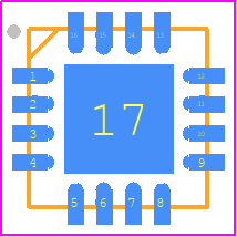 MP2623GR-Z - Monolithic Power Systems (MPS) PCB footprint - Quad Flat No-Lead - Quad Flat No-Lead - QFN16 (4 x 4mm)