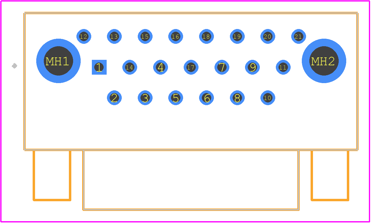 MWDM1L-21SCBRP-.110 - Glenair PCB footprint - Other - Other - MWDM1L-21SCBRP-.110-1