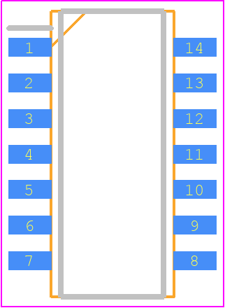 UPC844G2-AP - Renesas Electronics PCB footprint - Small Outline Packages - Small Outline Packages - PLSP0014DB-A