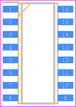 ET74HC595 - ETEK PCB footprint - Small Outline Packages - Small Outline Packages - SOP16..