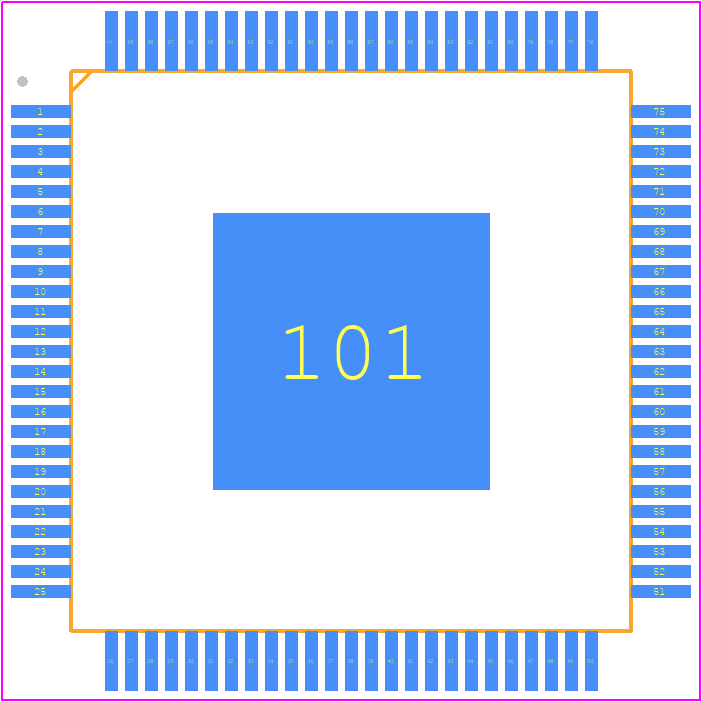 MCXN235VKLT - NXP PCB footprint - Quad Flat Packages - Quad Flat Packages - SOT2229-1