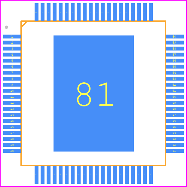 ADHV4710BSVZ - Analog Devices PCB footprint - Quad Flat Packages - Quad Flat Packages - SV-80-7