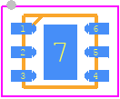MIC5323YMT-TR - Microchip PCB footprint - Small Outline No-lead - Small Outline No-lead - 6dfen