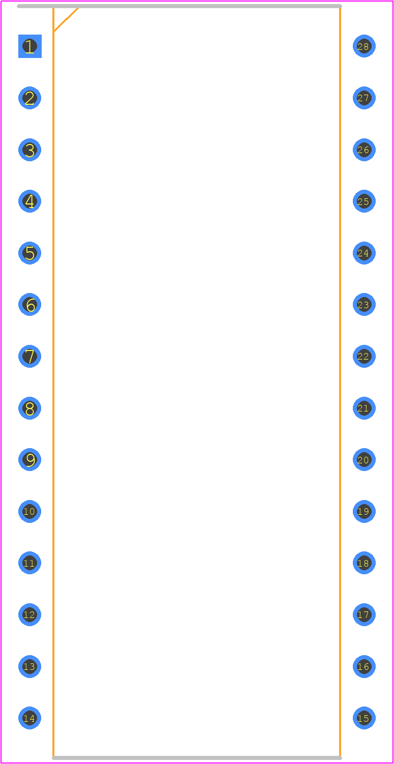 N3002N - Signetics PCB footprint - Dual-In-Line Packages - Dual-In-Line Packages - 28-PDIP