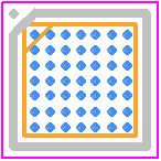 DA9098-AJGT2 - Renesas Electronics PCB footprint - BGA - BGA - WLCSP-49 package outline drawing..