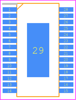 PCA9955TW - NXP PCB footprint - Small Outline Packages - Small Outline Packages - HTSSOP28: plastic thermal enhanced thin shrink small outline package; 28 leads; body width 4.4 mm; lead 