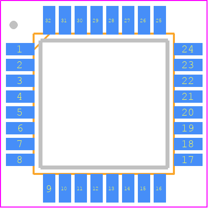 ADC-321 - DATEL PCB footprint - Quad Flat Packages - Quad Flat Packages - 32-Pin PQFP