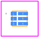 AP61402 - Diodes Incorporated PCB footprint - Other - Other - V-DFN1515-6/SWP (Type UX)