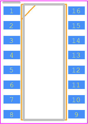 BA12003DF-ZE2 - ROHM Semiconductor PCB footprint - Small Outline Packages - Small Outline Packages - SOP-J16A