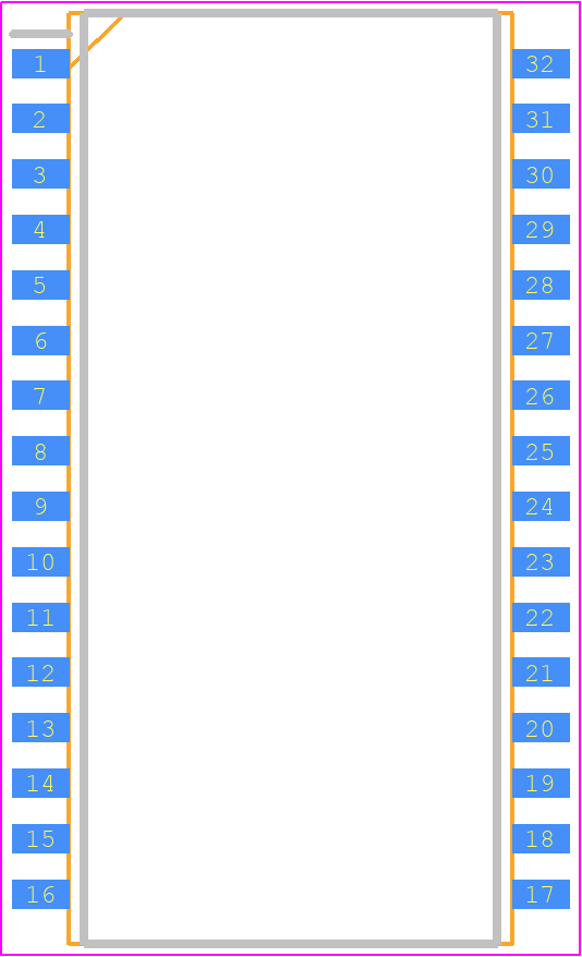 TC554001AFT-70V - Toshiba PCB footprint - Small Outline Packages - Small Outline Packages - TSOPII 32-P-400-1.27