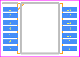 MC74LCX125DTR2G-Q - onsemi PCB footprint - Small Outline Packages - Small Outline Packages - TSSOP−14 WB CASE 948G ISSUE C_2024
