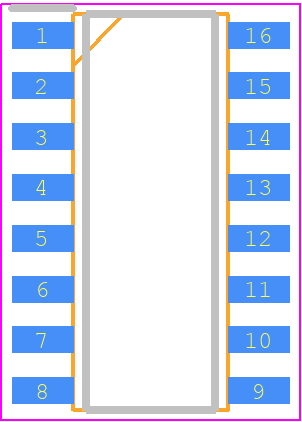 MC74VHC139DR2G-Q - onsemi PCB footprint - Small Outline Packages - Small Outline Packages - SOIC−16 9.90x3.90x1.37 1.27P CASE 751B ISSUE M