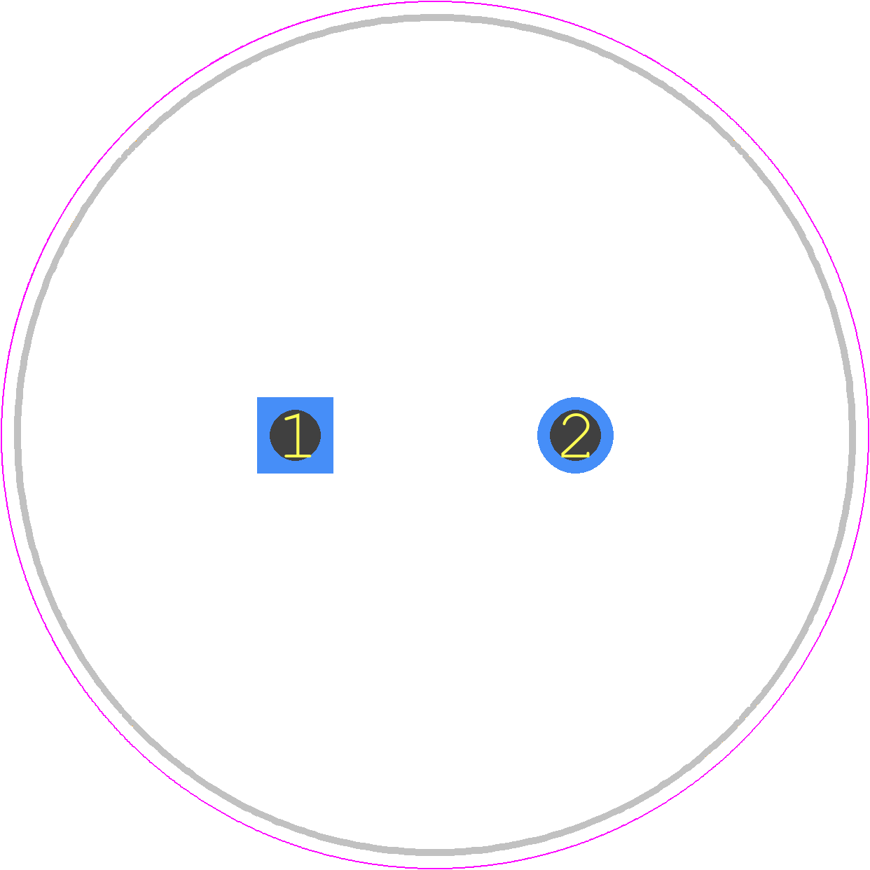 ADCN-S03R0SA227 - ABRACON PCB footprint - Capacitor, Polarized Radial Diameter - Capacitor, Polarized Radial Diameter - 30*50