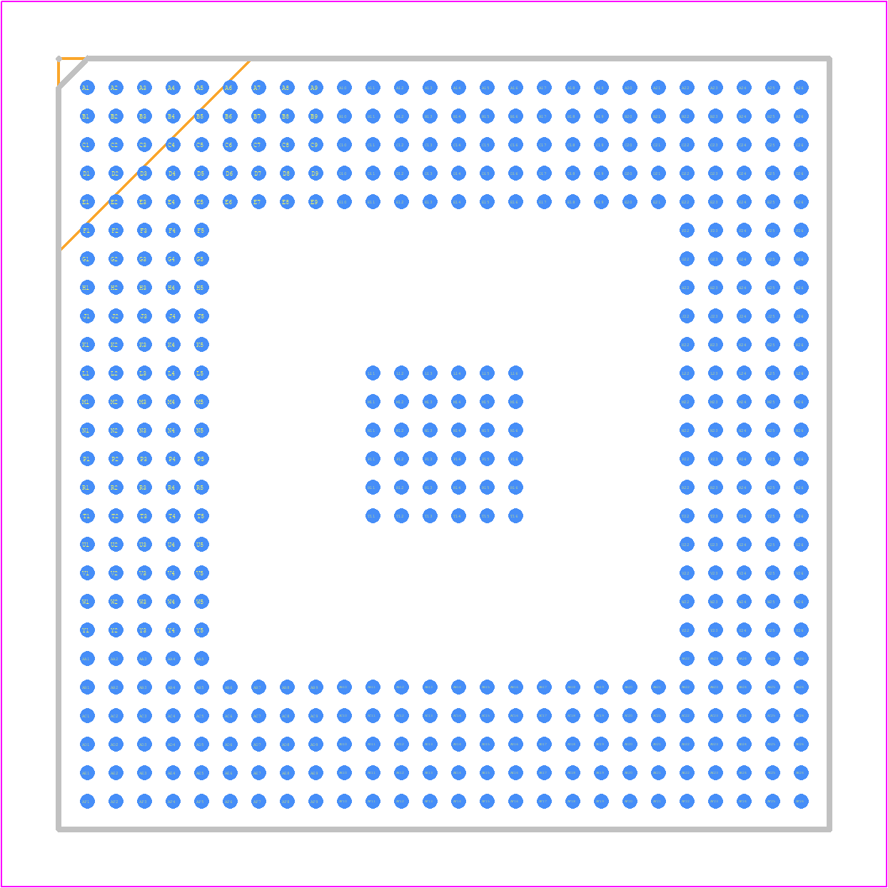 PPC405GPR-3KB400 - Applied Micro Circuits PCB footprint - BGA - BGA - 27mm, 456-Ball E-PBGA Package