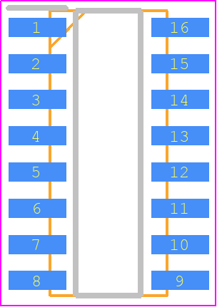 AP3041MTR-G1 - Diodes Incorporated PCB footprint - Small Outline Packages - Small Outline Packages - SOIC-16