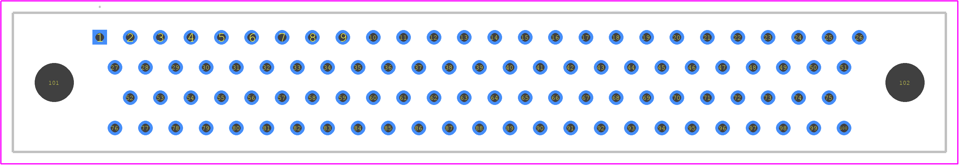 MDM-100SBS - ITT CANNON PCB footprint - Other - Other - MDM-100SBS-1