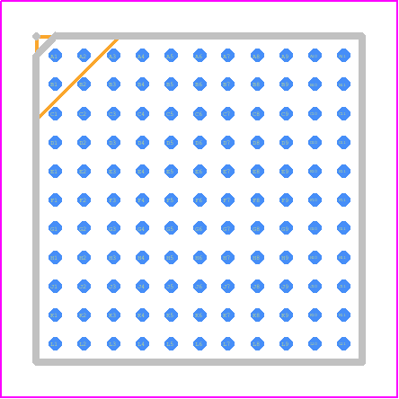 LCMXO3LF-640E-6MG121I - Lattice Semiconductor PCB footprint - BGA - BGA - 121-Ball caBGA Package (9x9 mm Body)