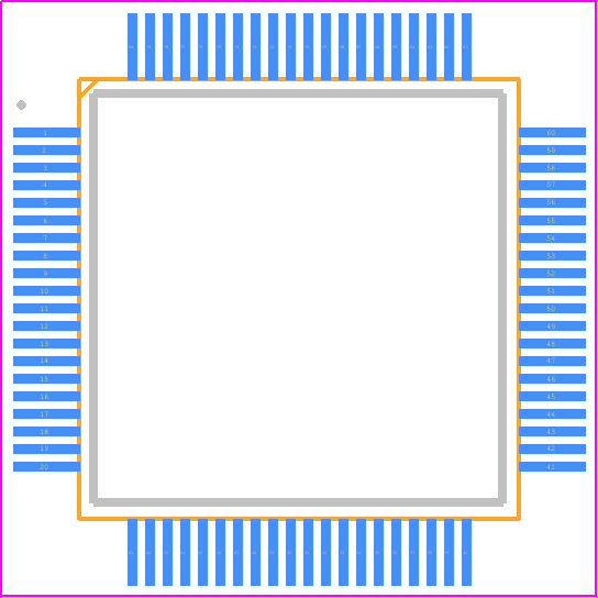 F28P550SJ6PNAR - Texas Instruments PCB footprint - Quad Flat Packages - Quad Flat Packages - PNA0080A