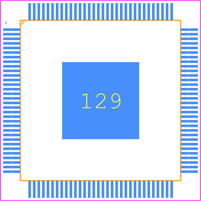 PIC32CX1025MTC128-I/X9B - Microchip PCB footprint - Quad Flat Packages - Quad Flat Packages - PIC32CX2051MTSH128-I/X9B