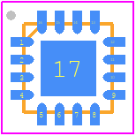 RFX8050W - Skyworks PCB footprint - Quad Flat No-Lead - Quad Flat No-Lead - QFN (16-pin, 2.5 x 2.5 mm)