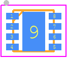 R1245K003C - Nisshinbo PCB footprint - Small Outline No-lead - Small Outline No-lead - DFN(PL)2020-8B..