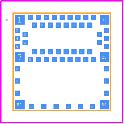 ISP2454-LX-RS - Insight SIP PCB footprint - Other - Other - 8 x 8 x 1 mm, 62-Pad LGA