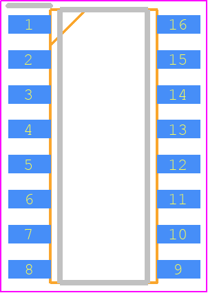 CU6901V - PANJIT PCB footprint - Small Outline Packages - Small Outline Packages - 16-PIN SOP (S16)