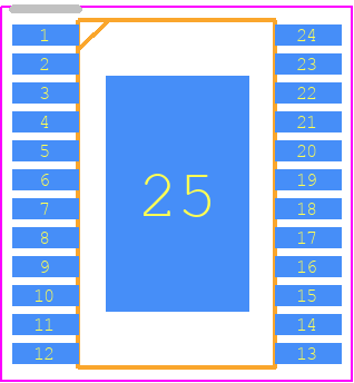 MCF8315DVPWPR - Texas Instruments PCB footprint - Small Outline Packages - Small Outline Packages - PWP0024R_2025