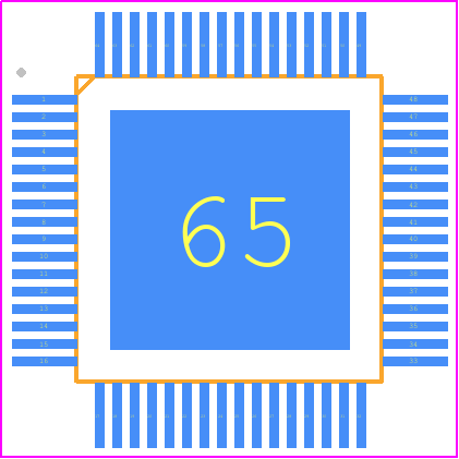 IS31CS9310 - Lumissil Microsystems PCB footprint - Quad Flat Packages - Quad Flat Packages - 64-pin eLQFP (7mmx7mm body size, 0.4mm pin pitch)