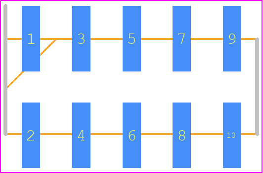 71276-410HLF - Amphenol PCB footprint - Header, Unshrouded - Straight SMD Pin - Header, Unshrouded - Straight SMD Pin - 71276-410HLF