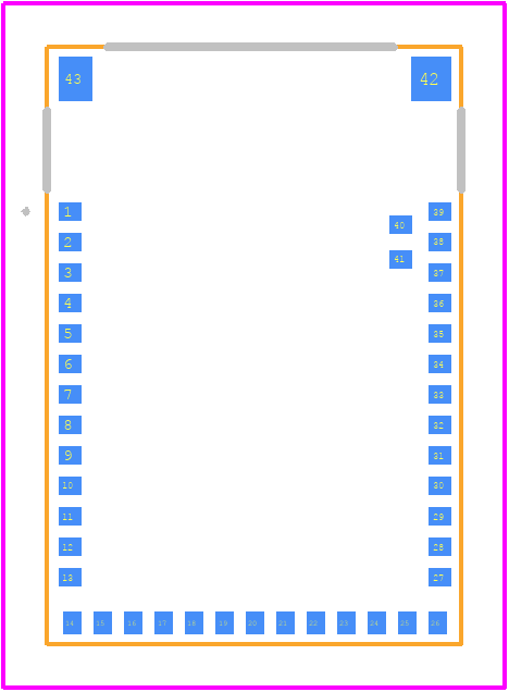 AN54LQ-15 - Raytac PCB footprint - Other - Other - 13.7x9.5x1.8mm