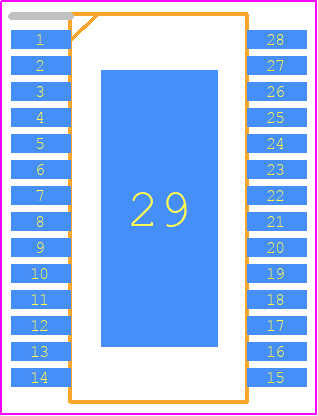 ISL73007M50VEZ - Renesas Electronics PCB footprint - Small Outline Packages - Small Outline Packages - 28 Lead Heat-Sink Thin Shrink Small Outline Plastic Package (HTSSOP)