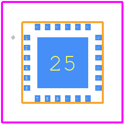 PE43614A-X - Peregrine Semiconductor PCB footprint - Other - Other - 24-lead 4 × 4 mm LGA_2025