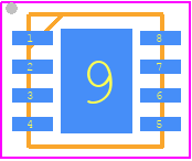 DGD28225FN-7 - Diodes Incorporated PCB footprint - Small Outline No-lead - Small Outline No-lead - U-DFN3030-8